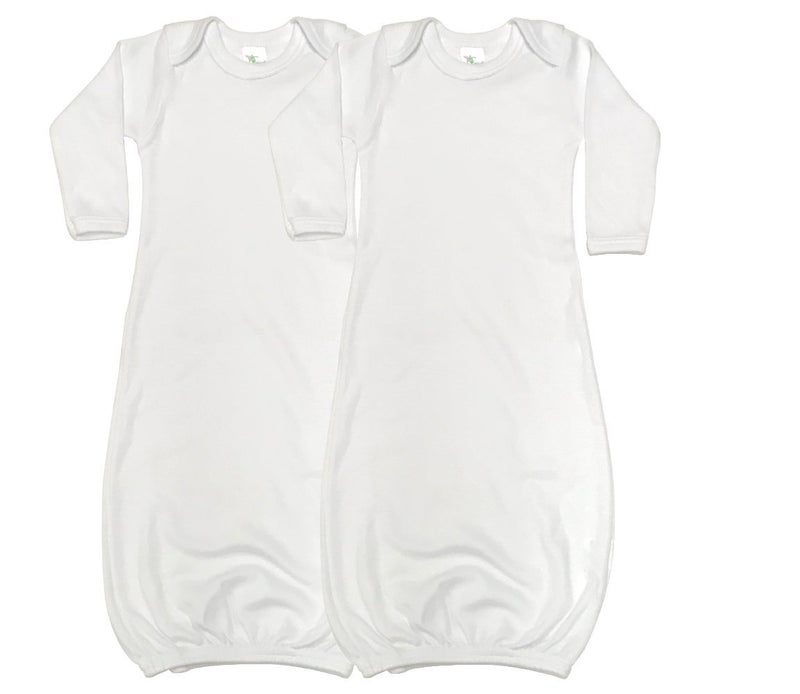 Laughing Giraffe Baby Long Sleeve Sleeper Gowns (Set of 2 -LG3800) White 0-3 months - Image 1